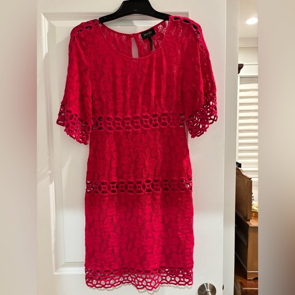 Laundry By Shelli Segal Bold Red Lace Mini Dress